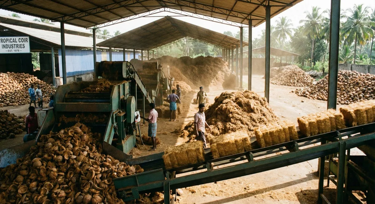 Coir Fiber Harvesting - Pollachi